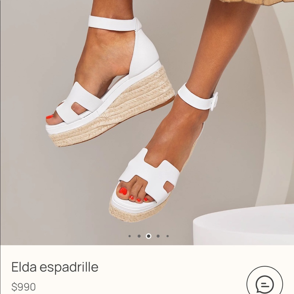 Hermes Elda white espadrille size 37 brand new never worn
